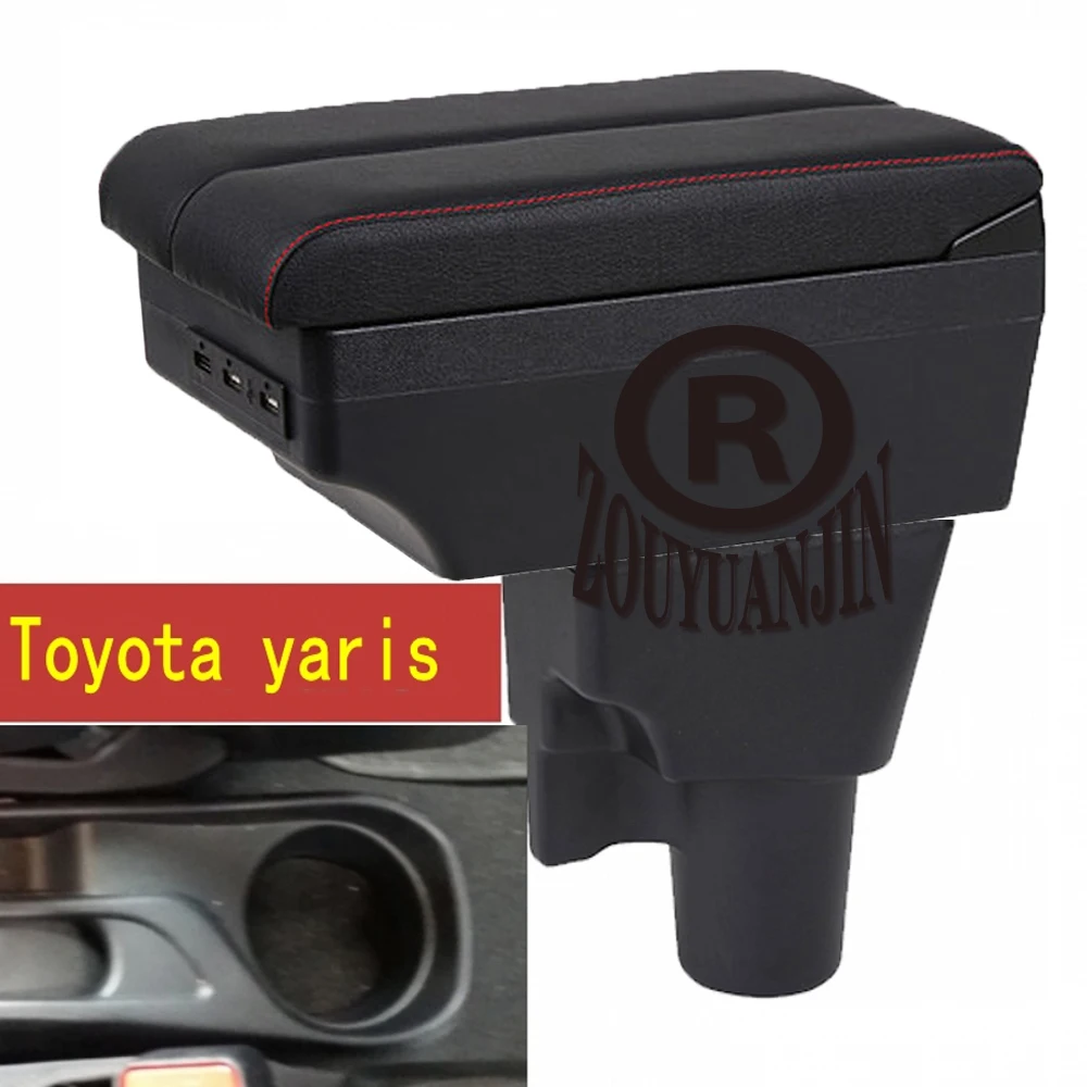 

For Toyota Yaris L Sedan Vios Hybrid Armrest Box Center Console Special Storage Space Car Elbow Arm Rest with USB Cup Holder