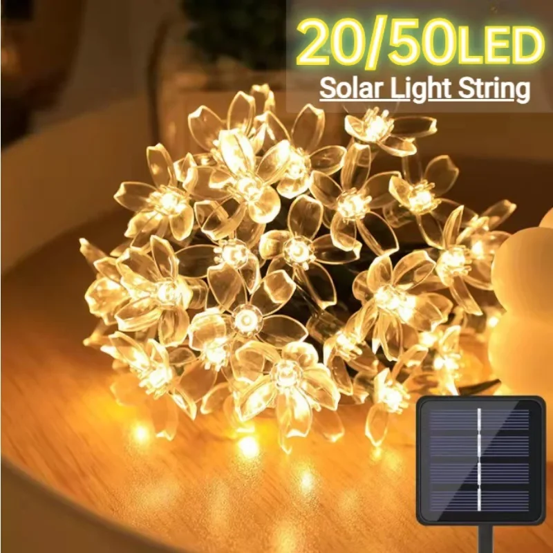 

5M 20LEDS Solar Cherry Blossom String Light Outdoor Waterproof Festival Courtyard Decoration Lawn Garden Christmas Lights