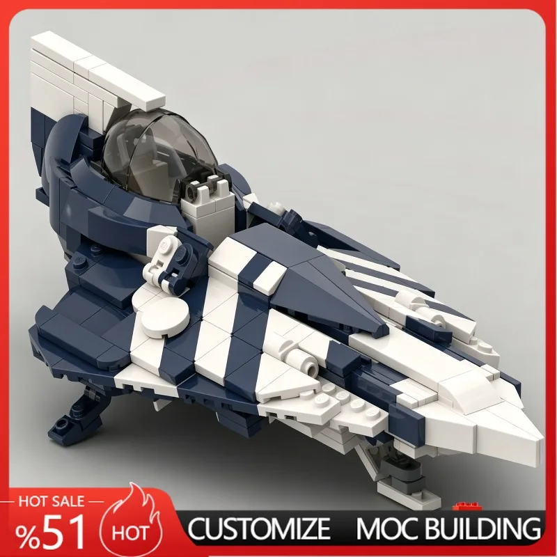 

493 PCS Sci-Fi Interceptor MOC Space Ship Model Customize Creative Building Blocks DIY Assembly Educational Toy Birthday Gifts