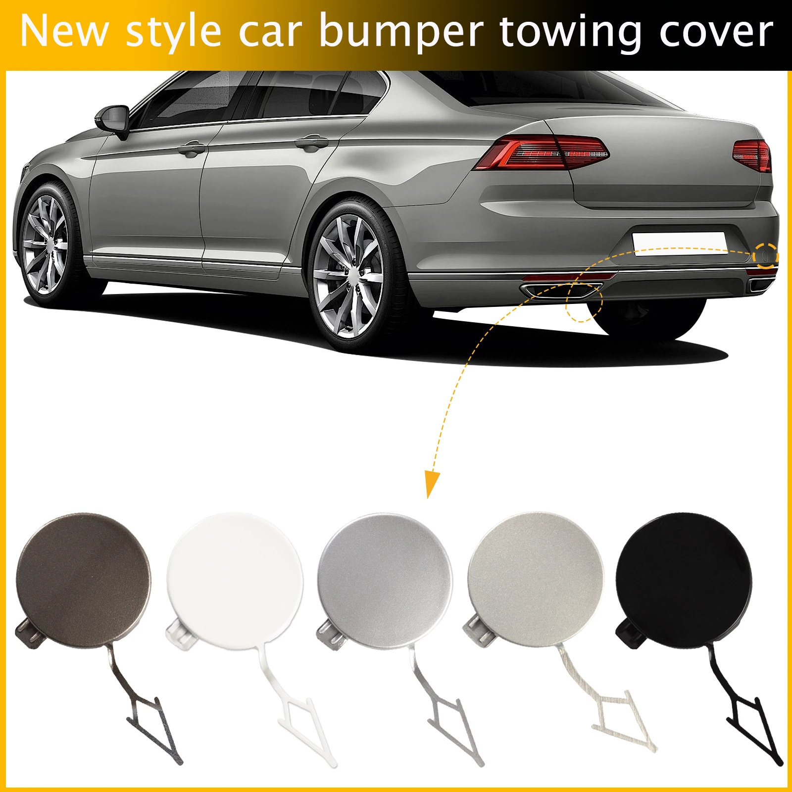 

Rear Bumper Tow Hook Cap Towing Eye Cover For VW Passat B8 2015-2019 3G5807441 Car Accessories