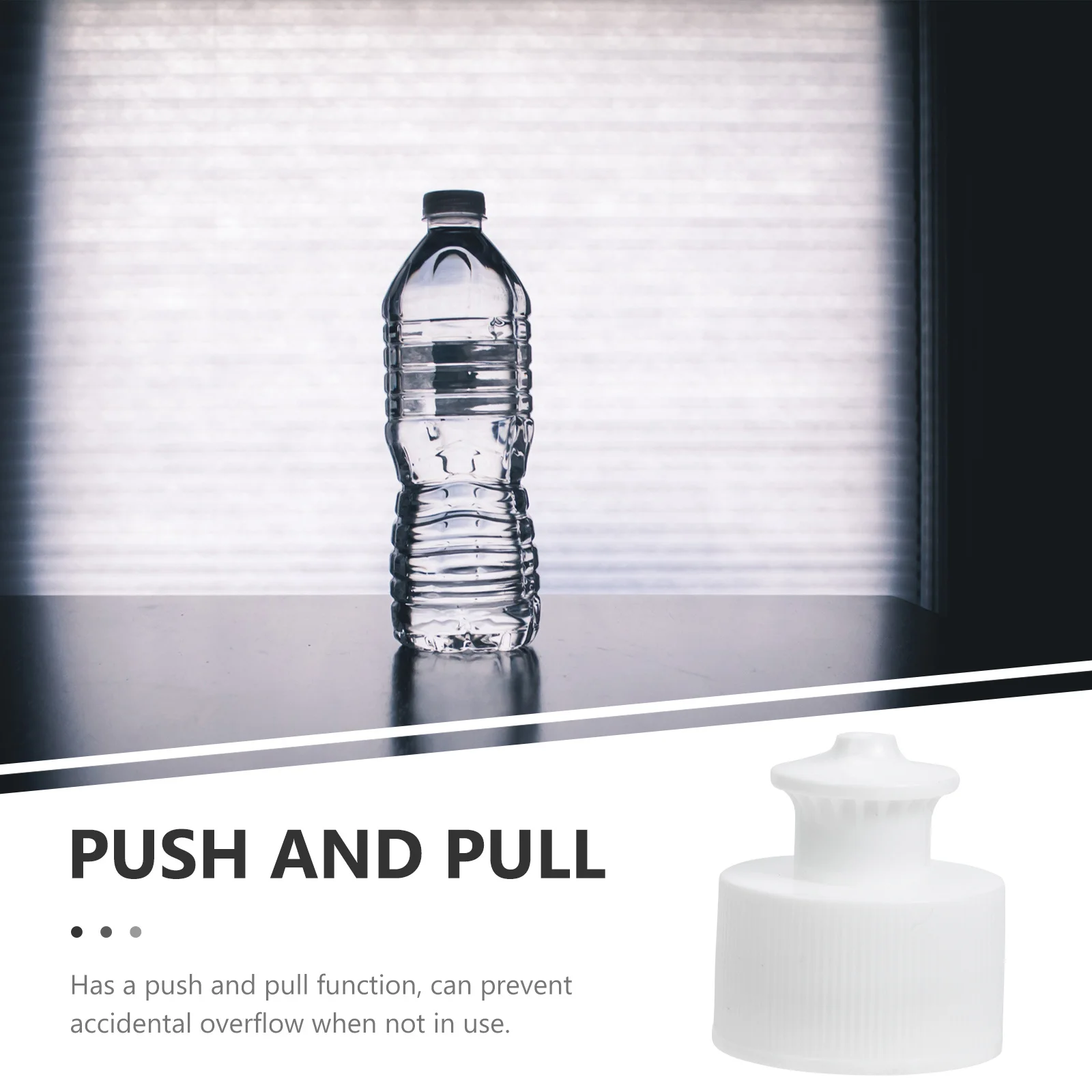 

20Pcs Portable Water Bottle Caps 28mm Outer Dia Durable Pe Material Push Pull Function No Leakage Bottle Caps Sports Accessory