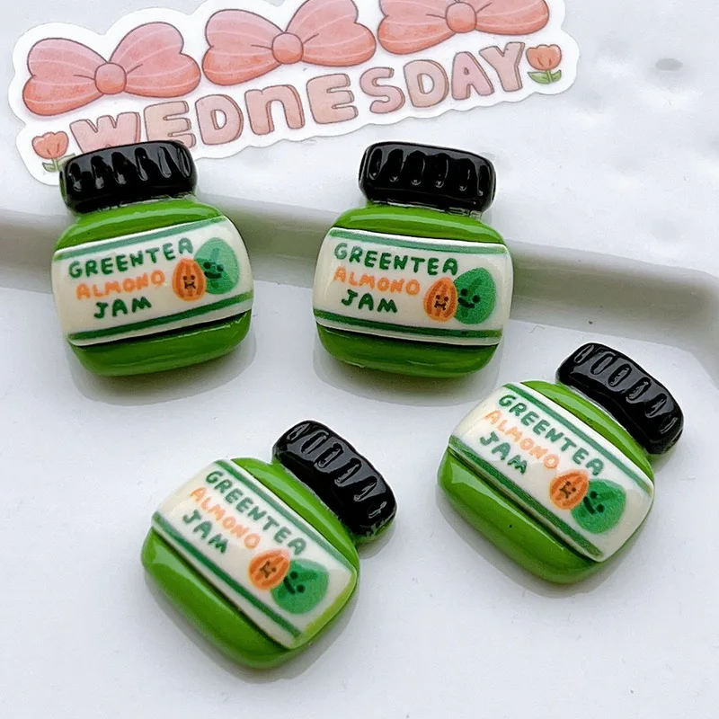 10Pcs New Cute Resin Mini Beverage Bottle Series Flat Back Manicure Parts Embellishments For Hair Bows Accessories