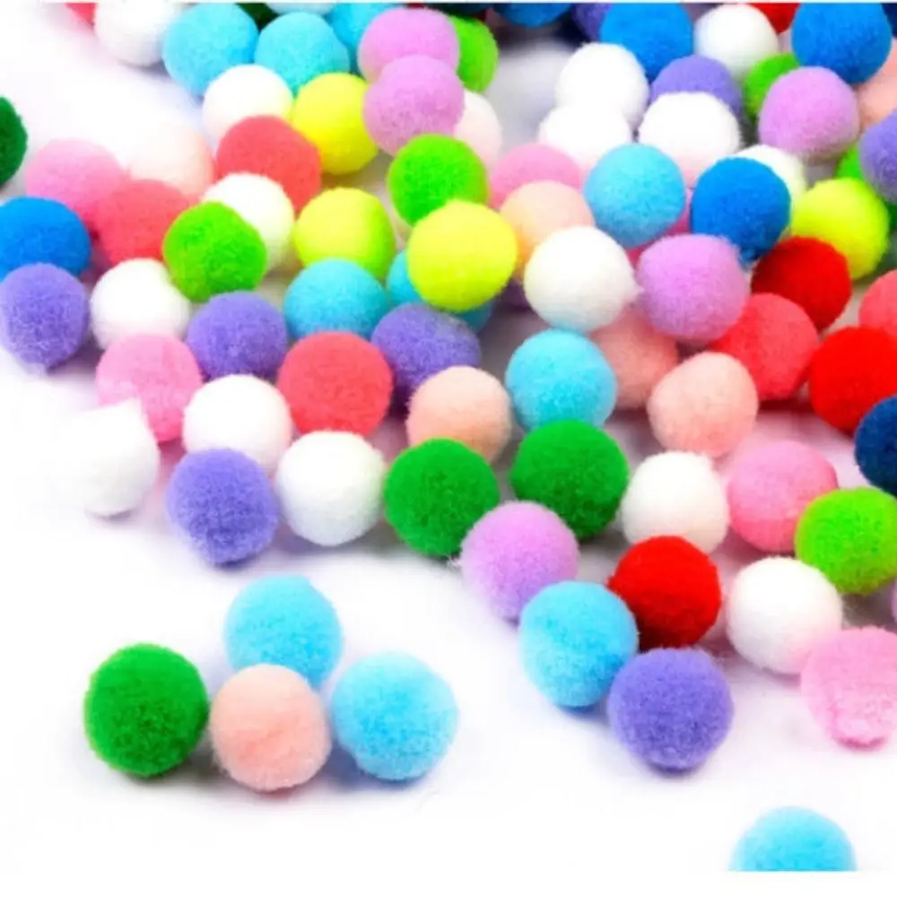 100 Pcs Pompoms 10mm Pompom Fur Balls Candy Colors Chrismas Colors DIY Pom Pom Ball Fluffy Soft DIY Plush Ball Clothing