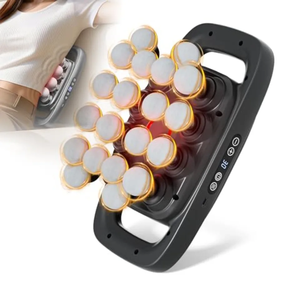 

Массажный пистолет с 20 насадками, 30 уровнями интенсивности, 3 режимами, глубоким массажем тканей, силой 50 кг, бесшумным мотором для шеи, спины, ног и плеч