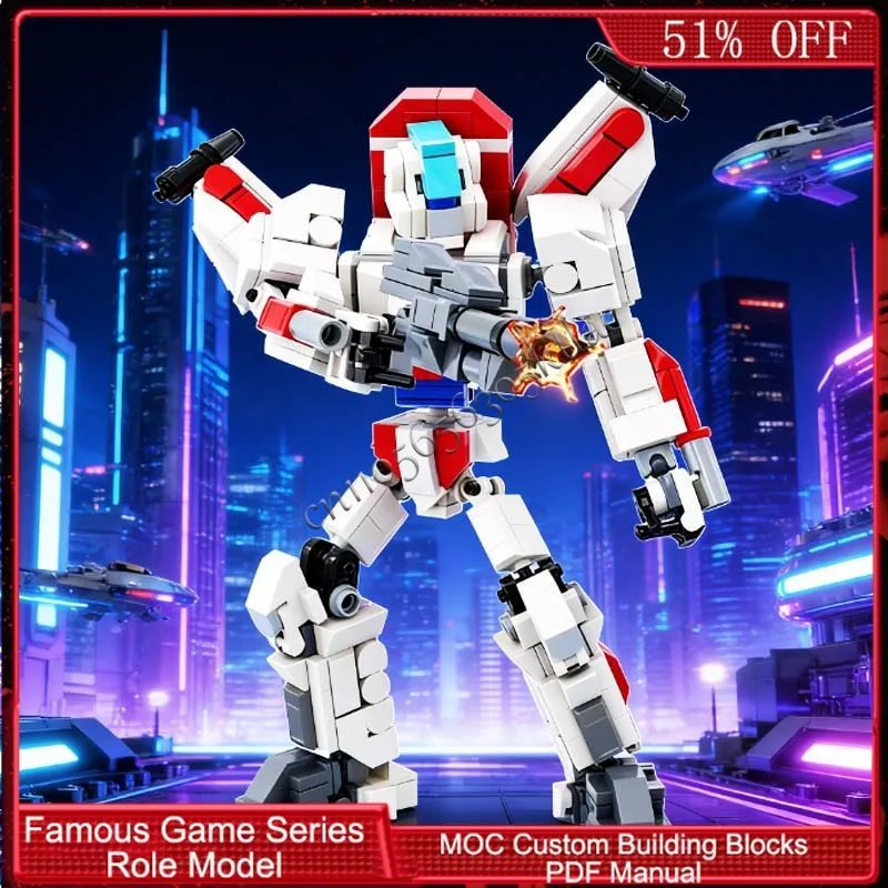 416 ELEMENTÓW Brickheadz Jet Blaze MOC Personalizowany Modułowy Model z Klocków Edukacyjny Projekt Popularna Zabawka DIY Prezent na Boże Narodzenie