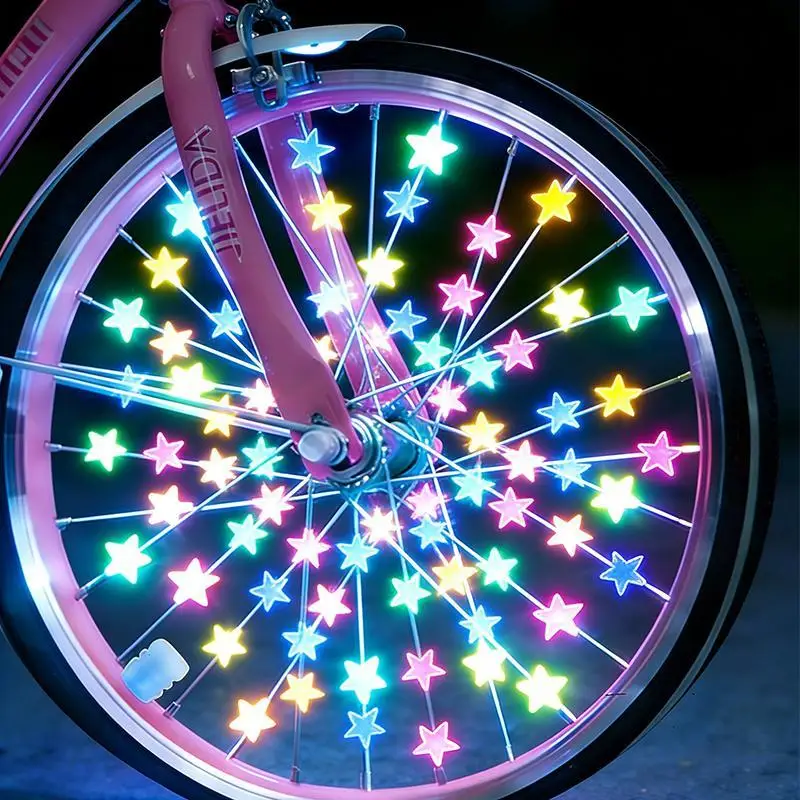 36PCS Colorful Star Bicycle Spoke Beads, Random Color Bike Wheel Decorations, Cycling Wheel Accessories for Kids