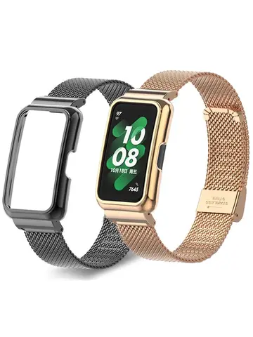 Metal Strap+Case for Huawei Band 9/10 Bracelet Case Protector Watchband for Huawei Band 10 8 7 6 Wristband Protective Cover