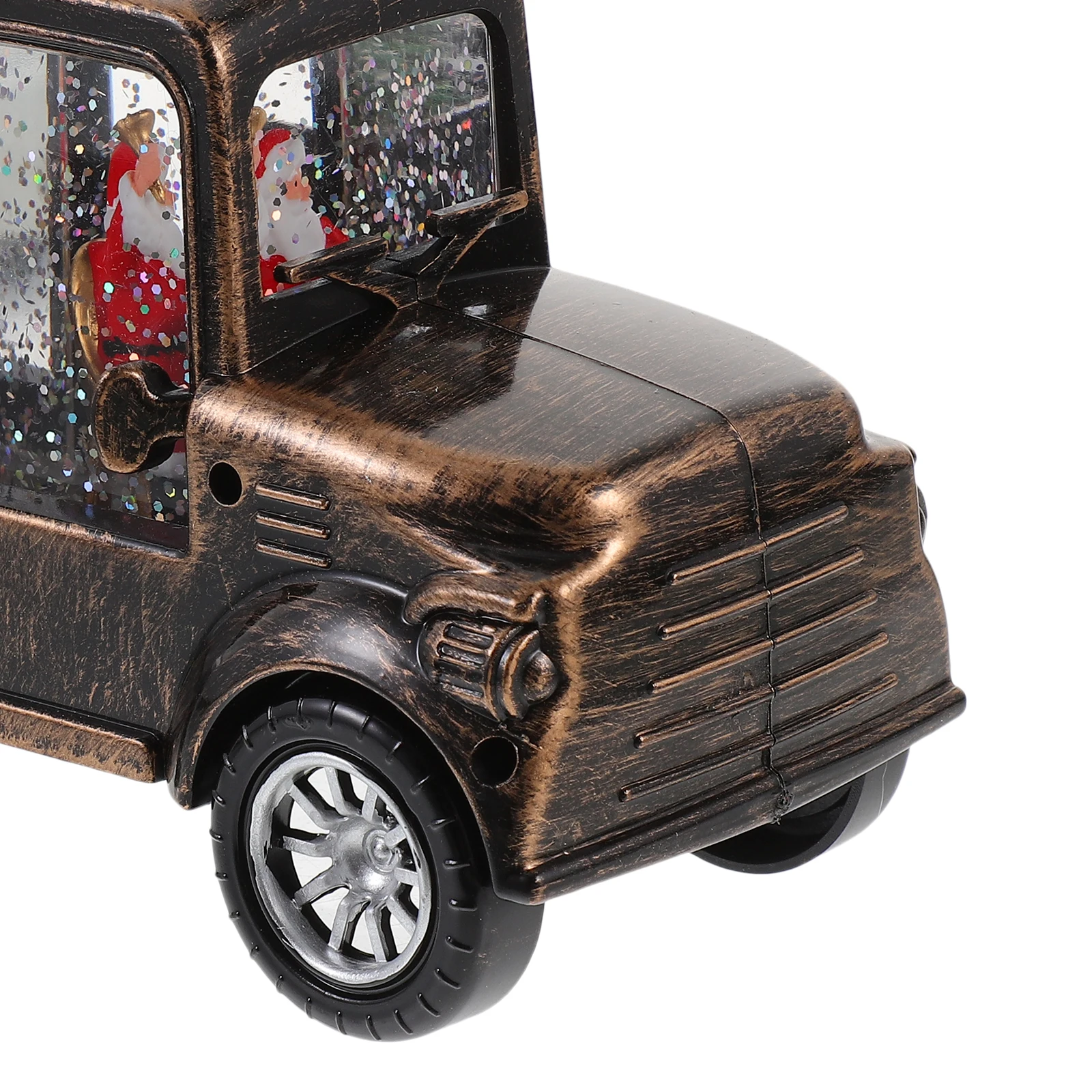 

Mini Christmas Tree Santa Tractor Christmas Scene Prop Operated Light Tabletop Glitter Craft Mini Santa Claus