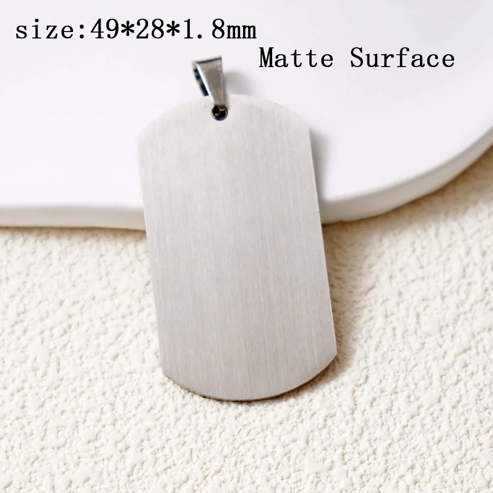 Matte Surface Stainless Steel Dogtags Blank For Engrave 49x28mm Metal Military Plates To Record Wholesale 10pcs