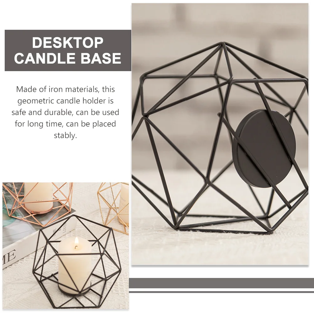 Geometric Iron Holder For Table Decor Tea Light Stand Modern Style Desktop Ornament Wedding Centerpiece Metal