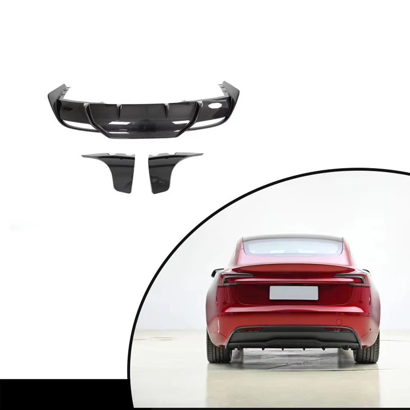 Top Quality Dry Carbon Rear Bumper Diffuser for Tesla Model 3 2023