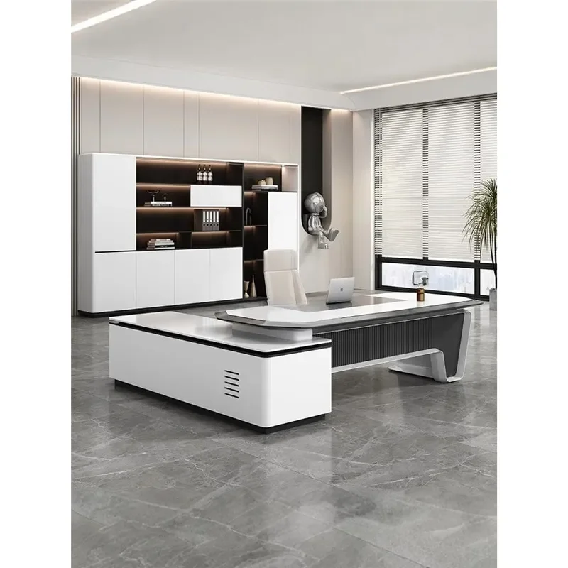 Premium Paint Simple Modern Creative Desk President Table Large Class Manager Office Chair Set