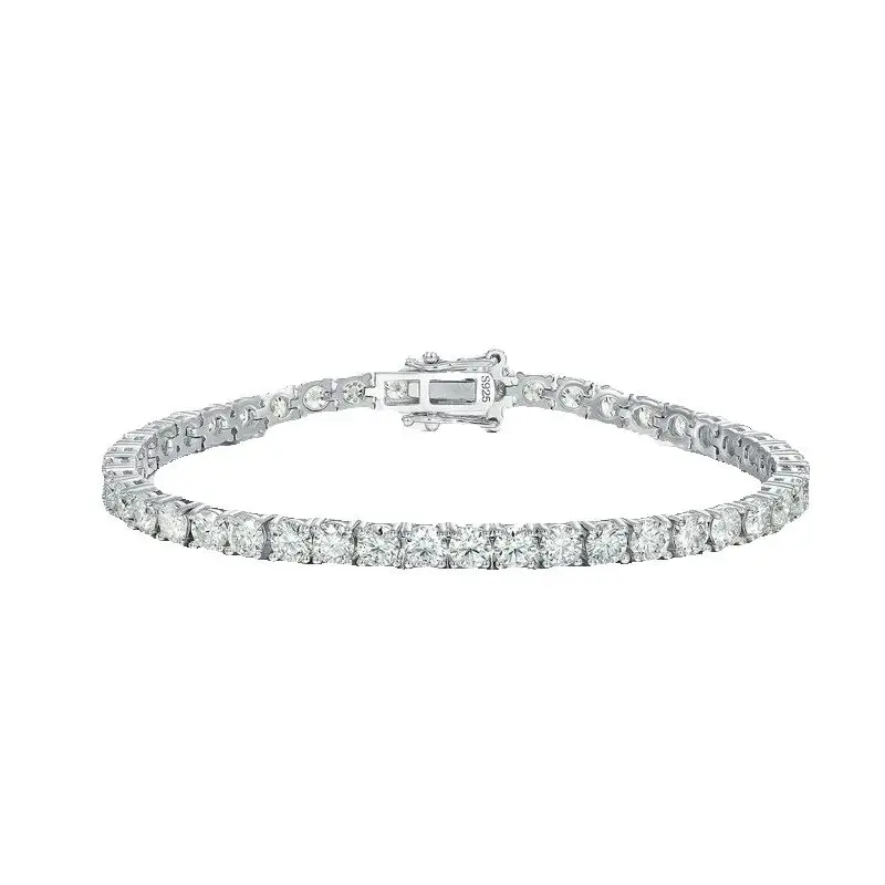 

WES brand new dazzling moissanite bracelet with 925 sterling silver base and PT950 platinum bracelet, light luxury and beautiful