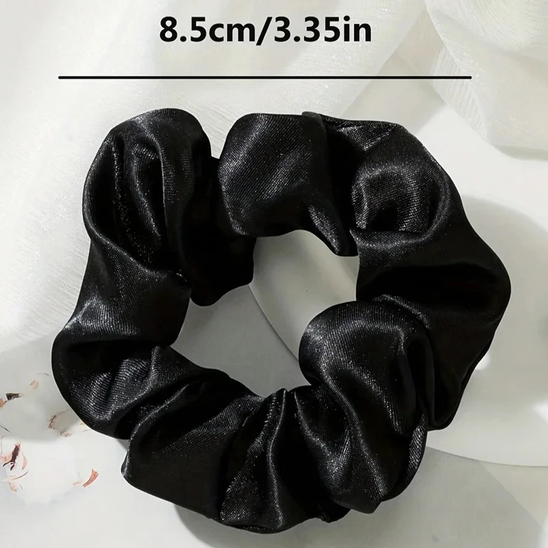 5pieces Retro Real Silk Large Scrunchies - Premium Hair Bands for Women, Suitable for Top Knots, Hair-friendly Hair Ties