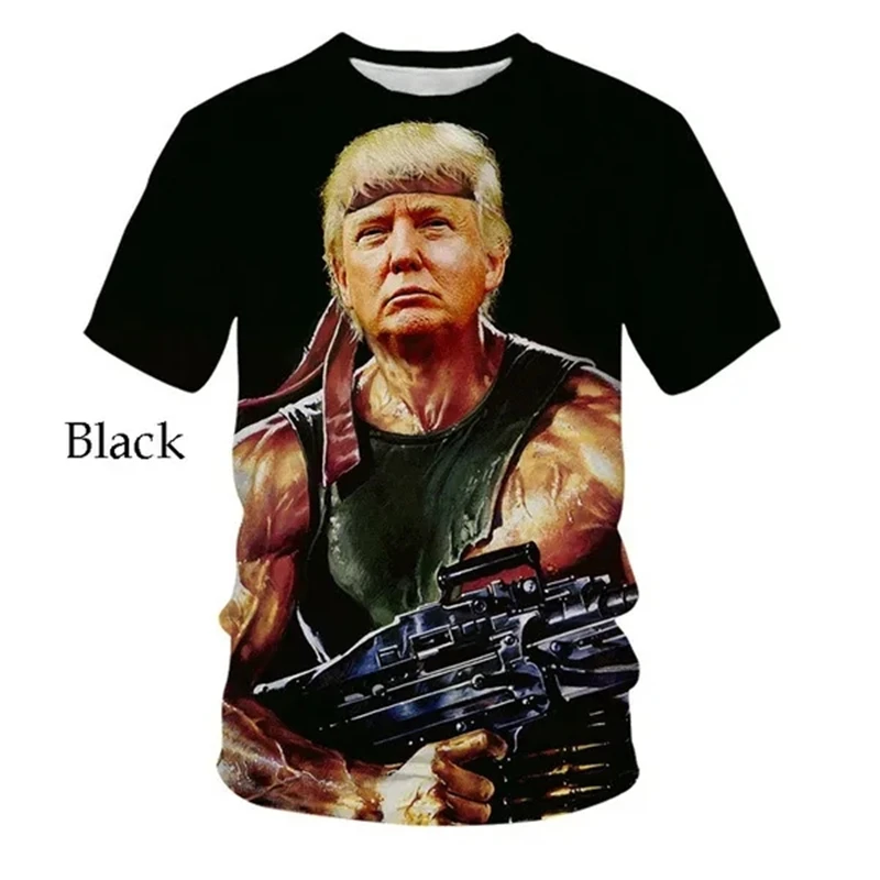 Menwomen Newest Fashion Donald Trump Print T-Shirts 2024 Presidential Support Funny Trump Short Sleeved Shirt Tee Tops T Shirt