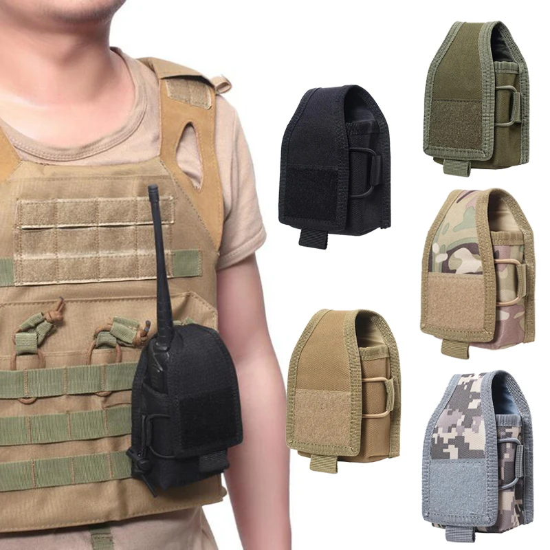 1000D Nylon Radio Holder Radio Case Molle Radios Pouch Outdoor Walkie Talkies Holder Hunting Wasit Bag Pocket