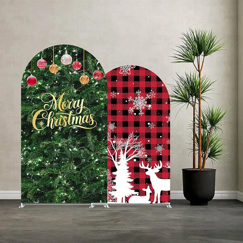 

Мехофонд на заказ, 2-сторонняя рождественская елка с Рождеством, детский Санта-Клаус, чехол для семейной вечеринки, арка Chiara, фон для декора, фон