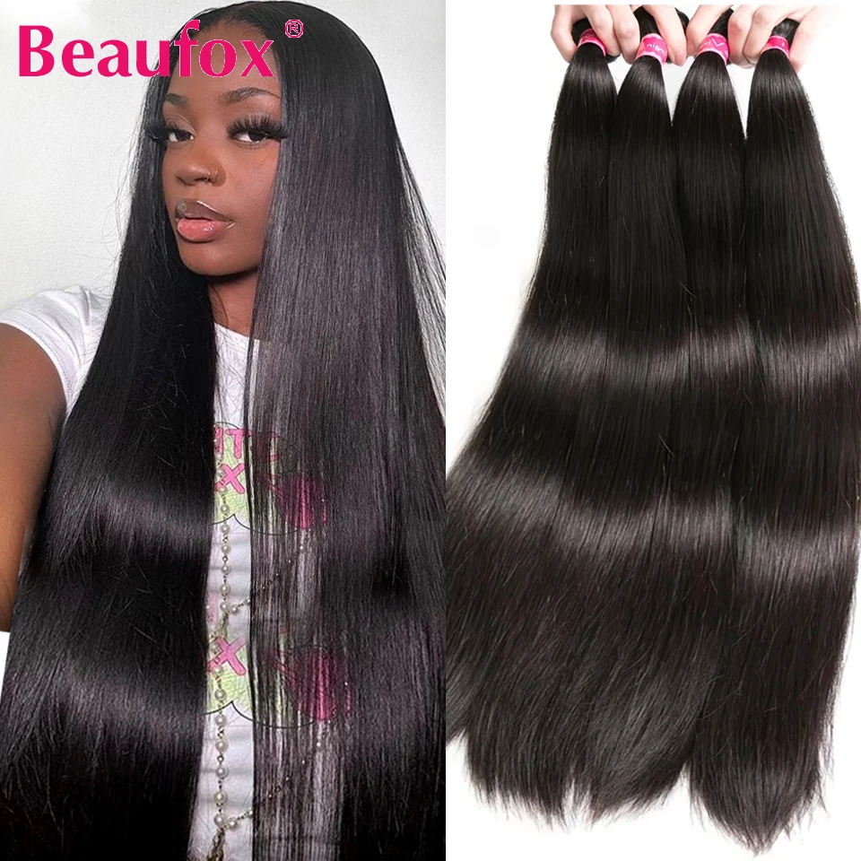 Beaufox Straight Human Hair Bundles Malaysian Straight Hair Bundles Deal Human Hair 1/3/4 Bundles Human Hair Straight 8