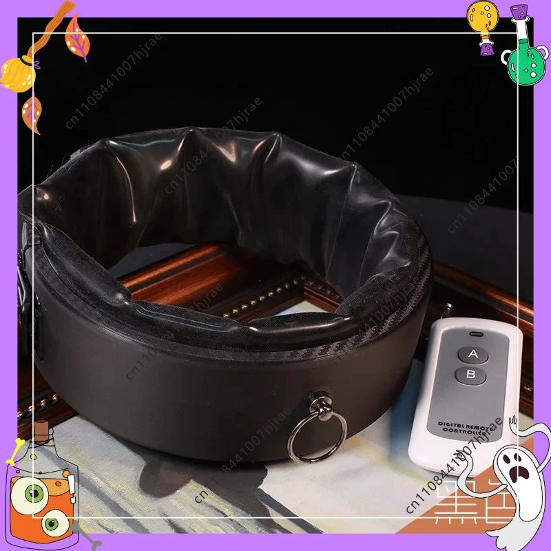 Remote control compression massage latex inflatable electric collar tpyec charging fluorescent discoloration
