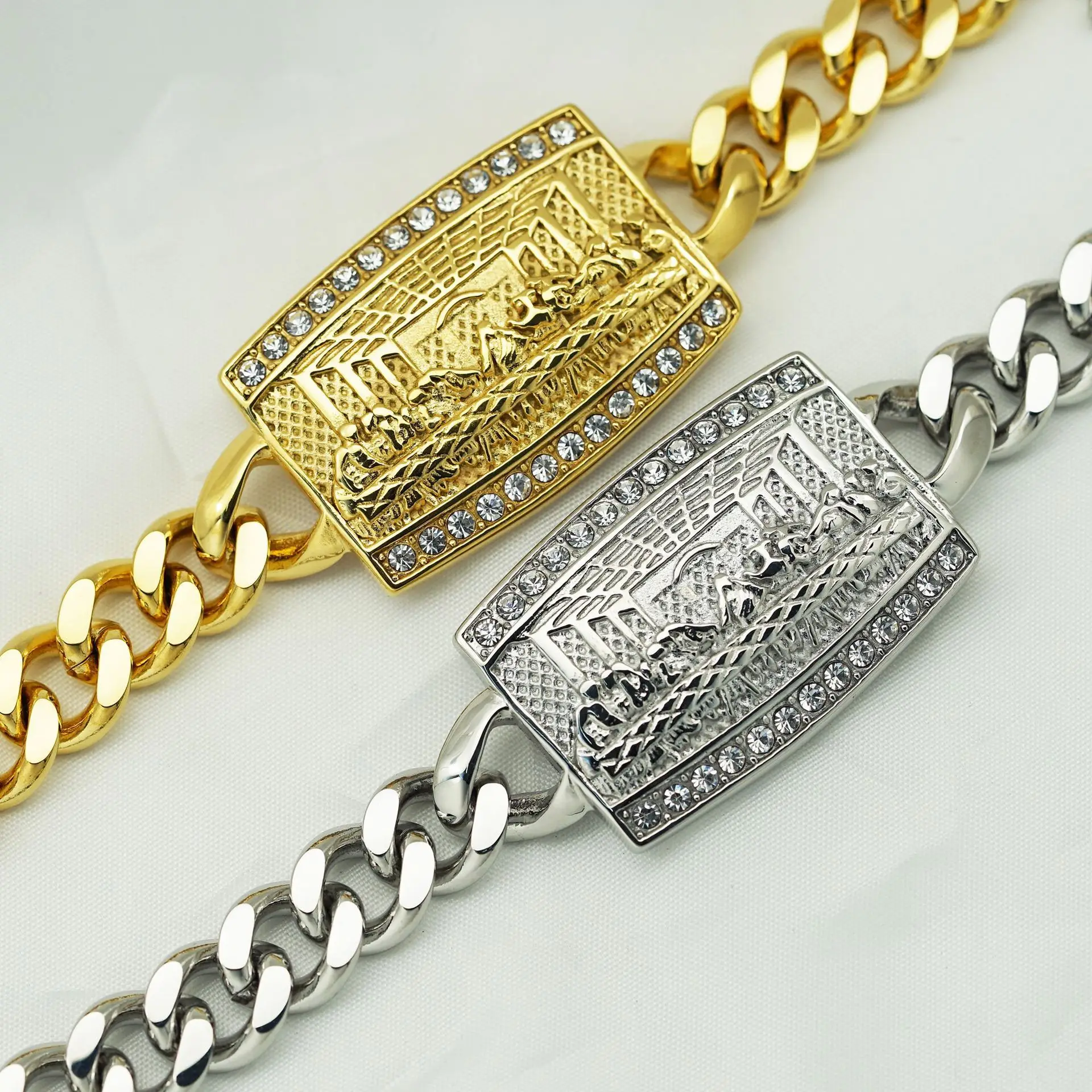 Hip hop stainless steel bracelet with TheLast Suppet Twelve Dinner bracelet