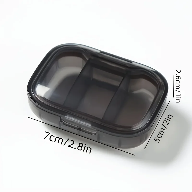 Clear Plastic Dividing Storage Box with 3 Compartments Adjustable Storage Bin with Lid Multipurpose for Jewelry, Charms, Pills - view 6