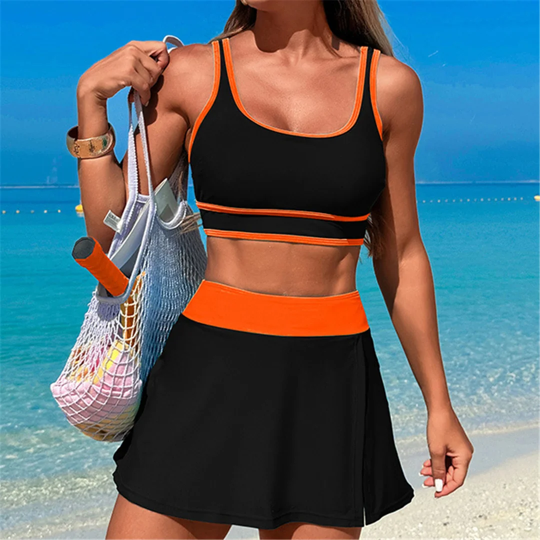 S - XL, 10 Farben, zweiteiliger Badeanzug für Damen, hoch geschnittener Bikini, zweiteiliges Bikini-Set, Damen-Badebekleidung, Badeanzug, Schwimmanzug V6998 – Detail 5