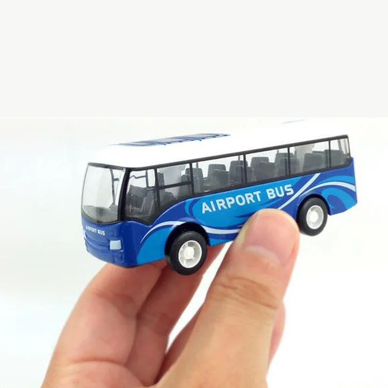 Alloy Toy Car Airport Metal Pullback Bus Children's Educational Kids Gift Sand Table Model Birthday Present