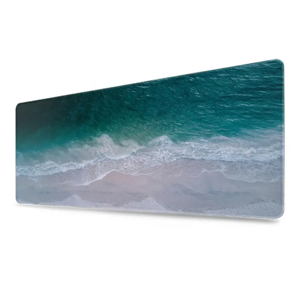 Ondas de praia mouse pad gamer xl computador grande personalizado mousepad xxl tapetes de mesa tapete de borracha natural escritório tapete de mouse pc