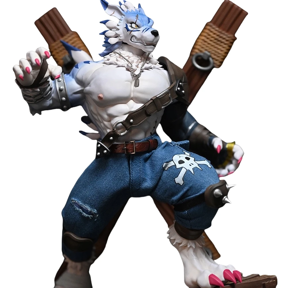 

30Cm Shibadon Studio Gk Furry Digimon Adventure Were Garurumon Action Figure Statue Model Ornaments Garage Kit Toys Gift