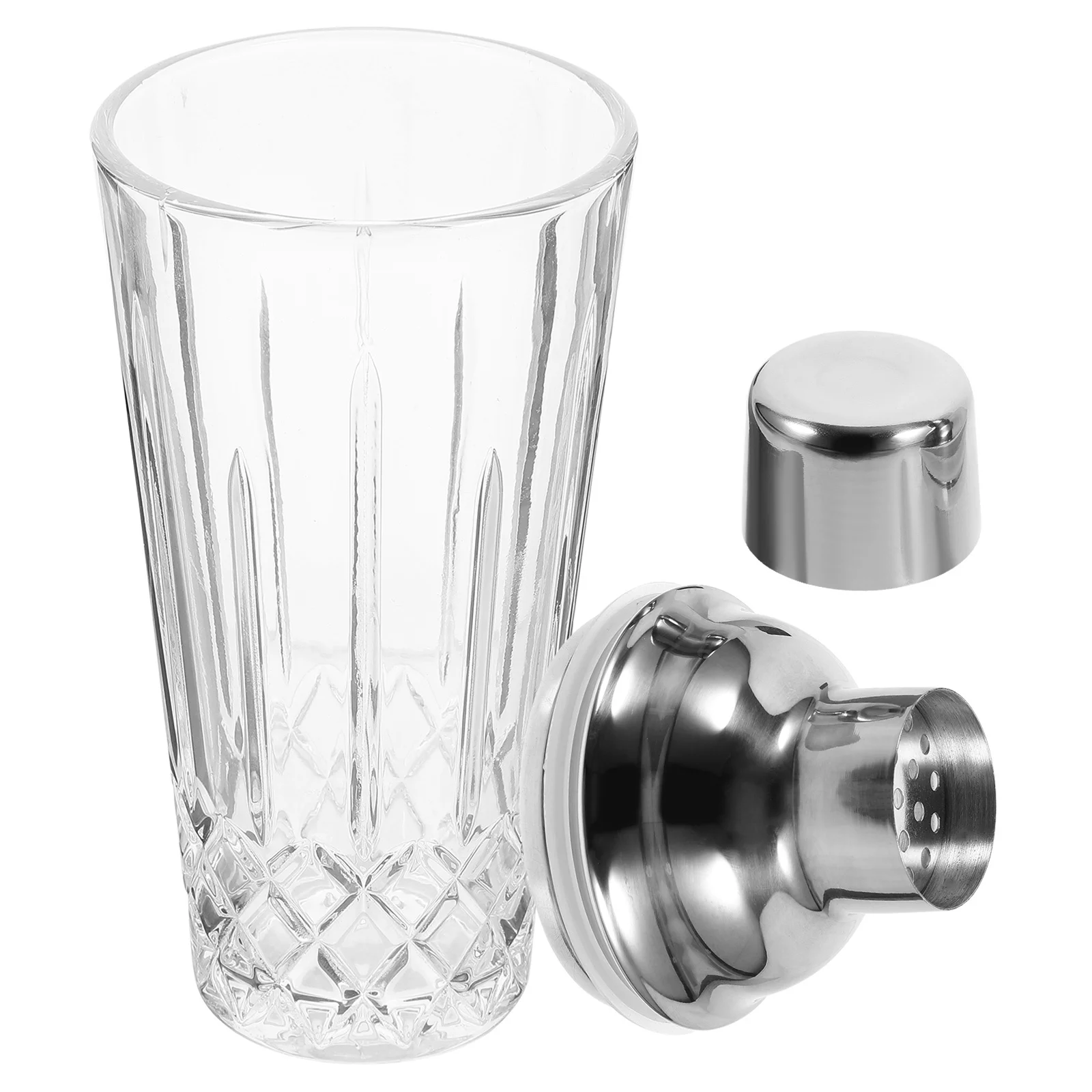 

Elegant Glass Cocktail Shaker with Stainless Steel Lid Perfect Gift for Moms Ladies Cocktail Enthusiasts Wine Shaker