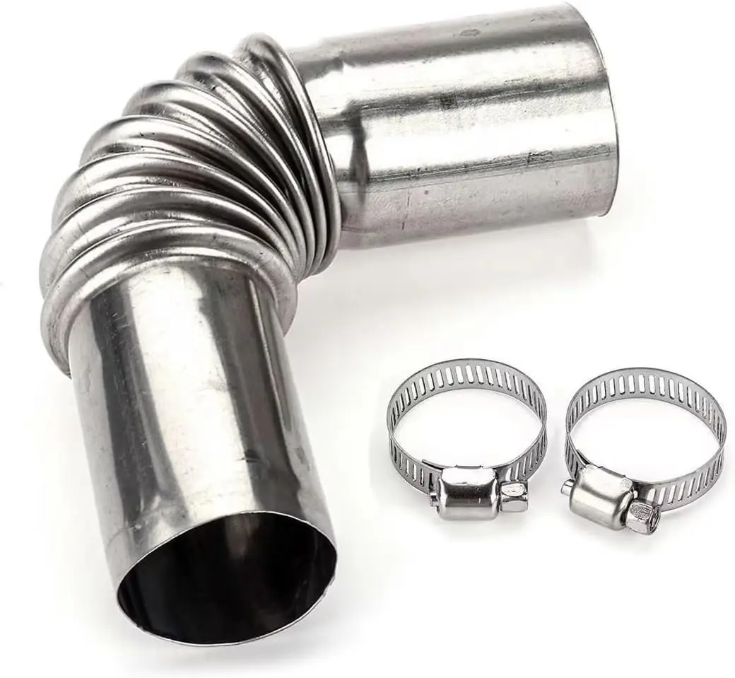 

Колено выхлопной трубы воздушного стояночного обогревателя из нержавеющей стали 24 мм для обогревателя лодки Webasto Eberspacher (серебристый)