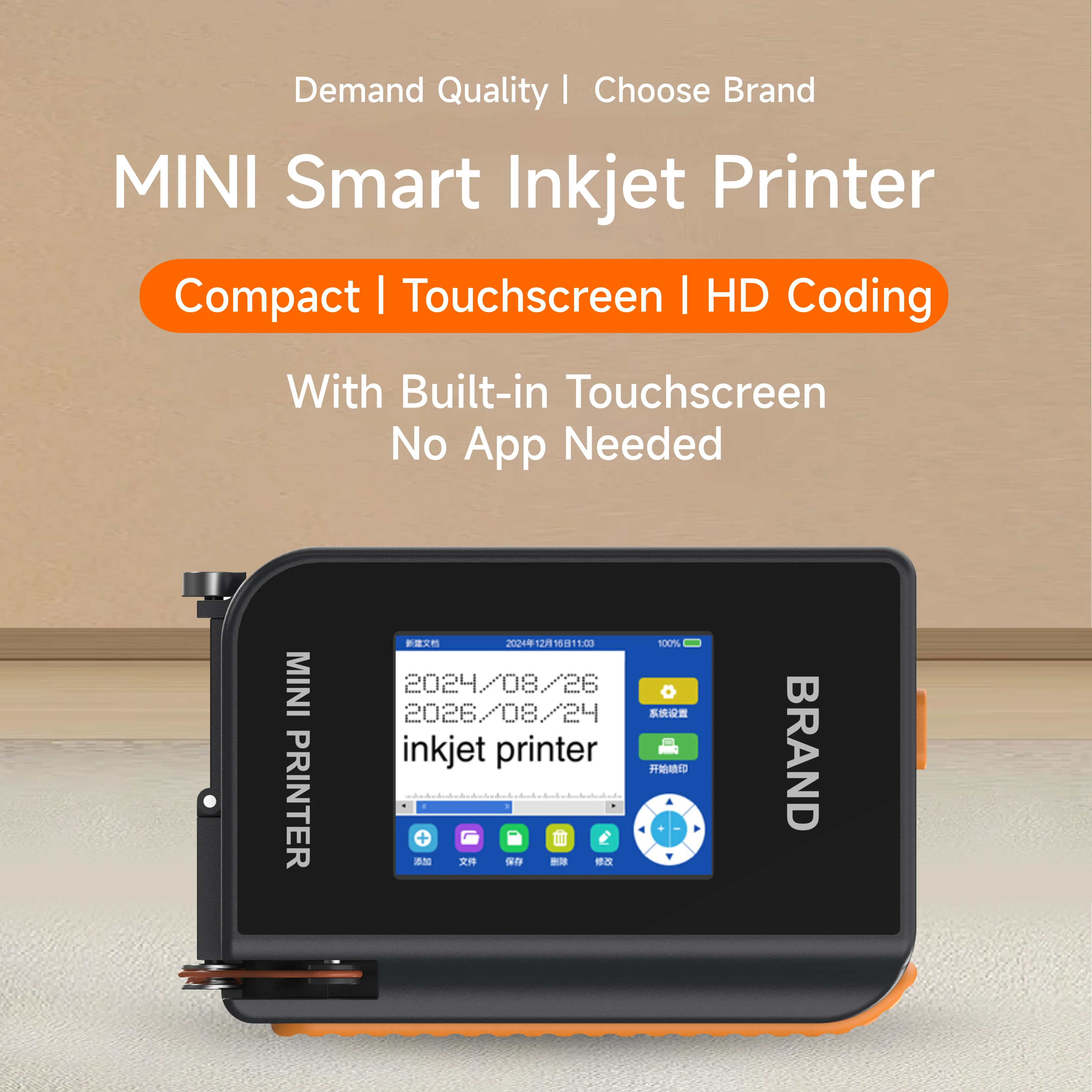 12.7MM Mini Portable Inkjet Printer  YMARK Manual Encoder Expiry Date Batch Number logo  Carton Box Plastic Bag Metal Glasses