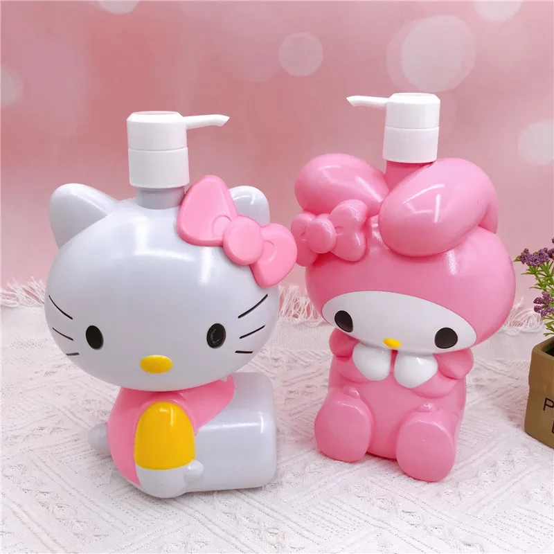 1000ML Kawaii Sanrio Lotion Bottle Anime Hello Kitty Large Capacity Shampoo Storage Cartoon My Melody Hand Sanitizer Container