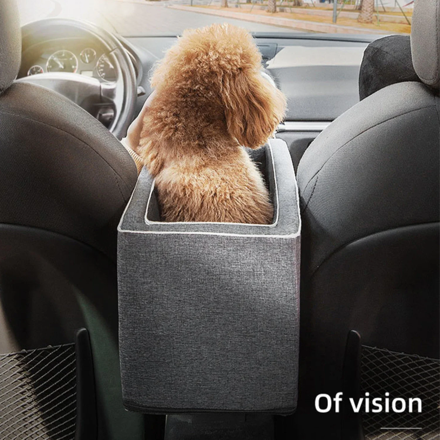 Cozy and soft essential portable dog car seat carrier for small pets with warm adjustable bed - Central nonslip safety control f