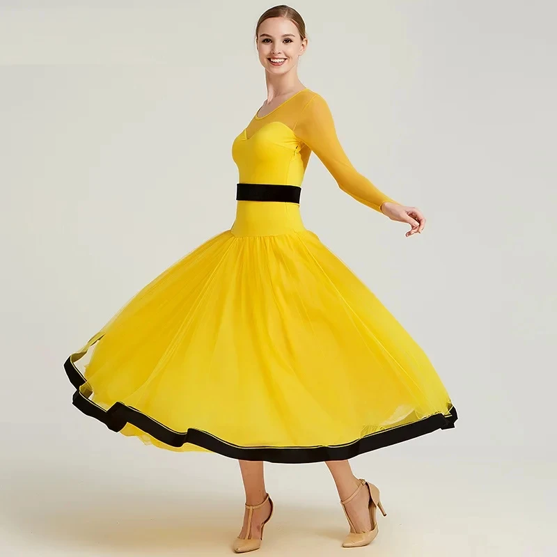 Stock Women Ballroom Dress Competition Standard Dresses Dance Wear Ballroom Clothing Standard Waltz Dress Fringe Dancing Clothes