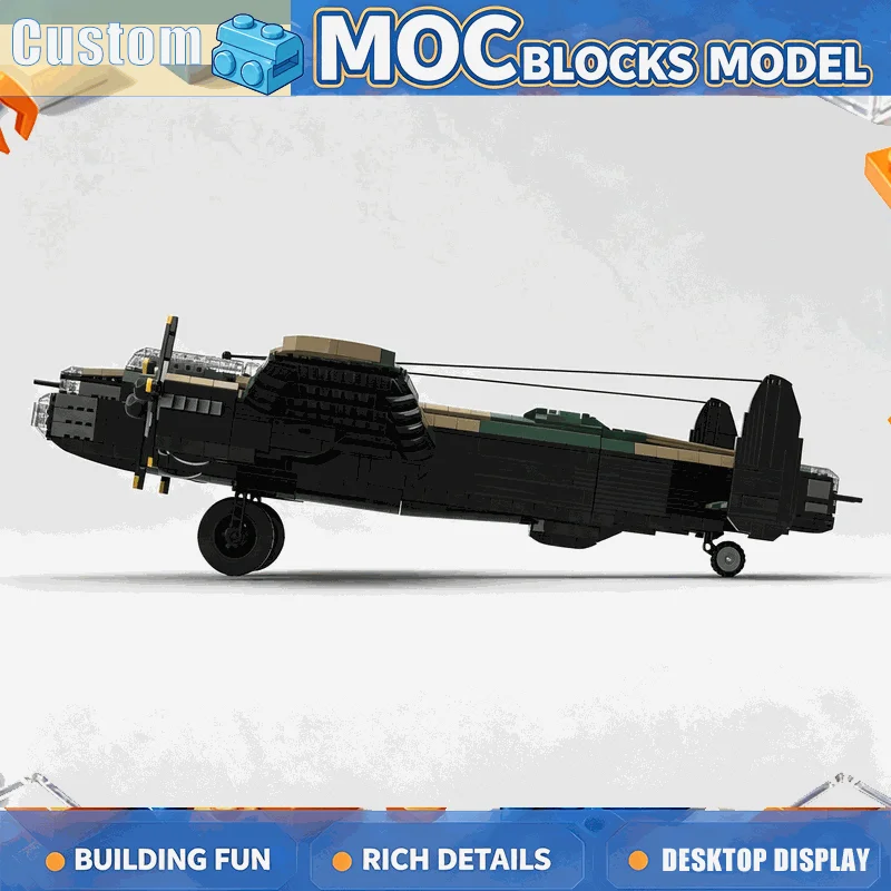 2855Pcs 1 35 Scale Four Engine Aircraft Building Blocks Detailed Propeller Plane Model DIY Assembly Set Collection Display Gift