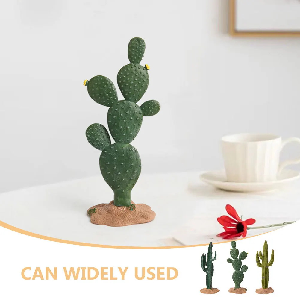 

3Pcs Artificial Cactus Ornament Realistic Faux Plant Indoor Decor PVC Material Long Lasting Time Beauty