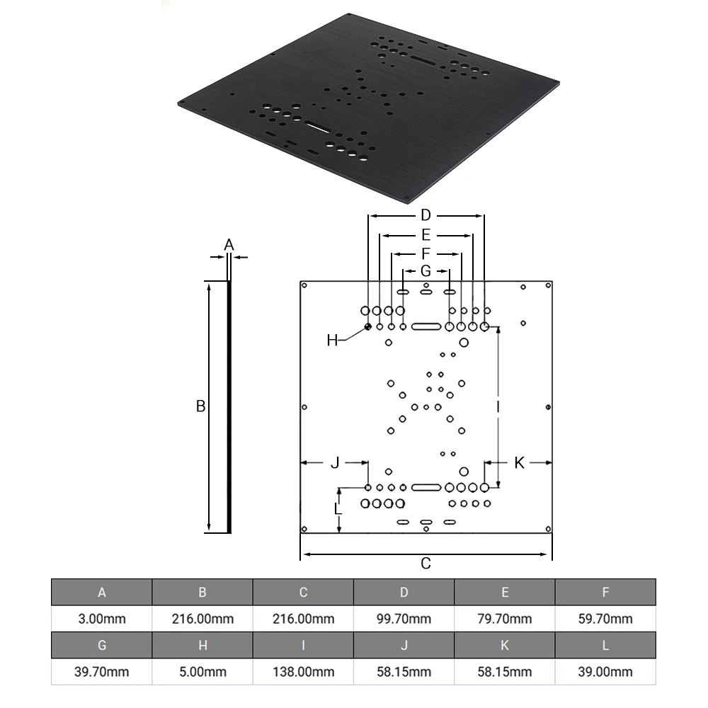 Imagem -05 - Openbuilds-placa de Construção Universal para Impressora 3d Camas Aquecidas Compatíveis Outras Opções de Anexo mm x 216 mm 216 mm x 216 mm