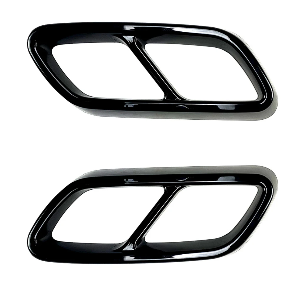 

For Mercedes-Benz C-Class W206 C200 C260 C300 2022+ AMG Car Tail Throat Exhaust Pipe Muffler Tip Cover ABS Shiny Black