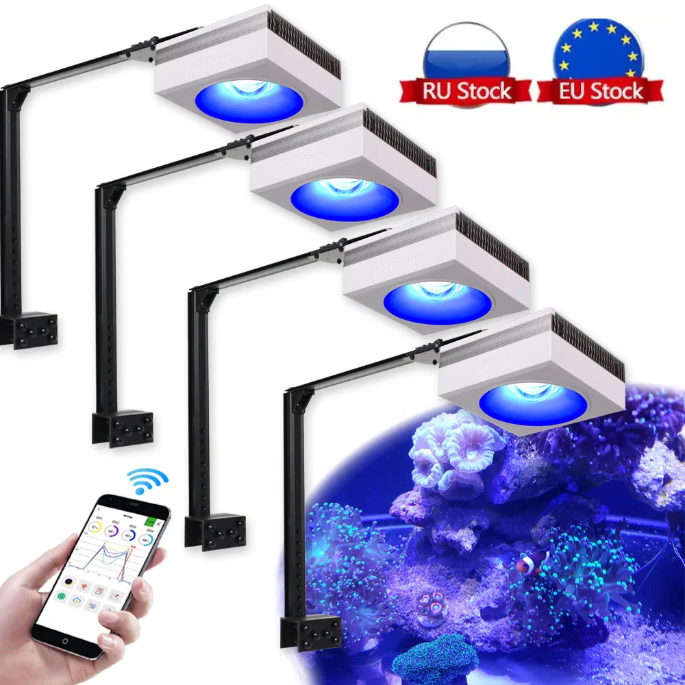 

4x RL90 WiFi Marine Aquarium Led Lighting,Smart Program Reef Light For 180-240cm LPS/SPS Coral Fish Tank Saltwater Aquarium Lamp