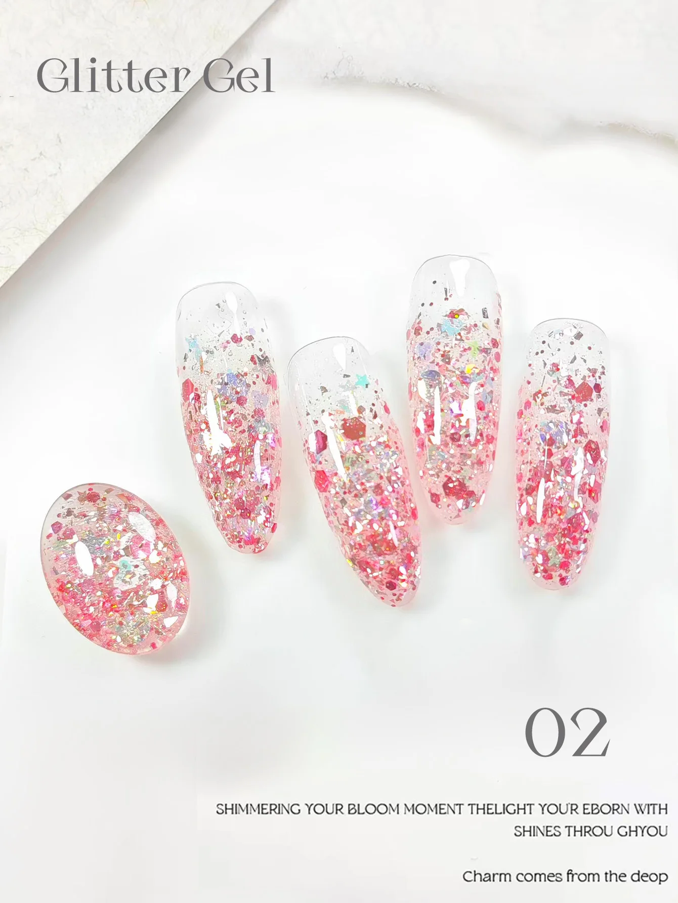 ZH 1PCS 2026 Summer New Sparkling, Eye-Catching, Brightening Sequin Gel Nail Polish, Specially for Nail Salons