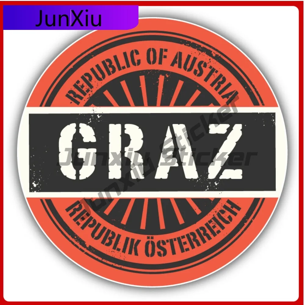 

Graz City Austria Flag Grunge Stamp Car Decal Bumper Stickers Cool Style Car Use For Car Window Decora Auto Styling Accessory