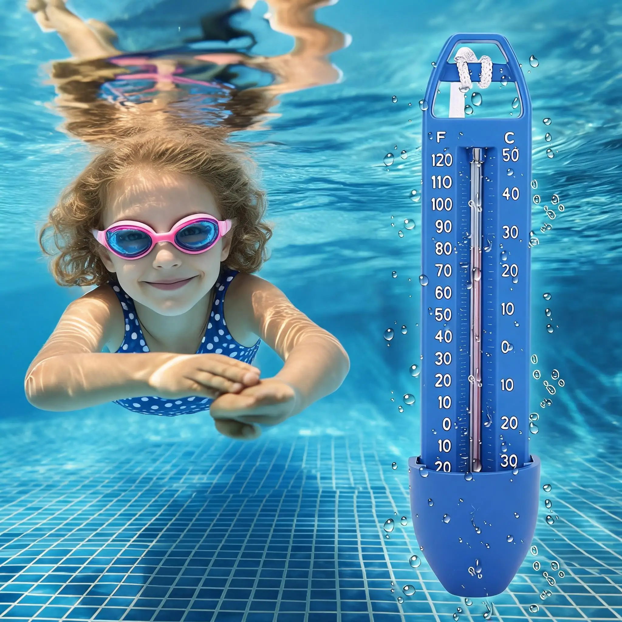 2pcs Swimming Pool Floating Thermometer Bathtub SPA Hot Tub Pool Water Temperature Waterproof Measuring Meter Temperature Tester