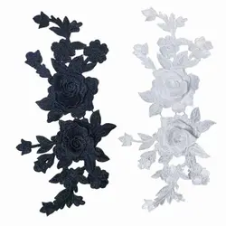 Lace Fabric Flower Applique Clothes Accessory DIY Crafts Rose Cloth Patch Handmade Cloth Applique Women