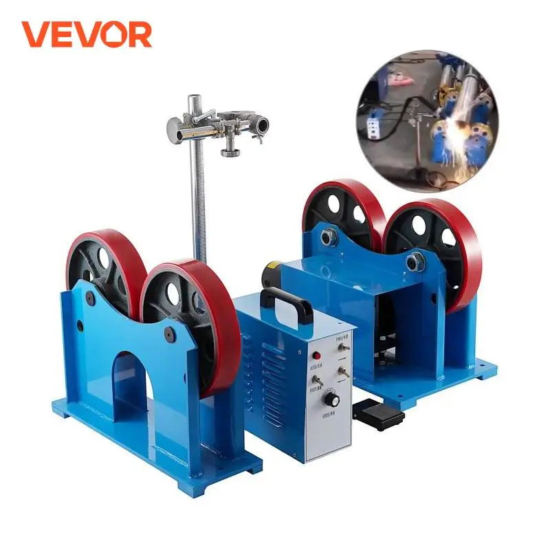 VEVOR rotatore per saldatura rulli di tornitura cuscinetto di carico 1000KG supporto per torcia regolabile supporto per rotatore posizionatore a rulli per saldatura di tubi