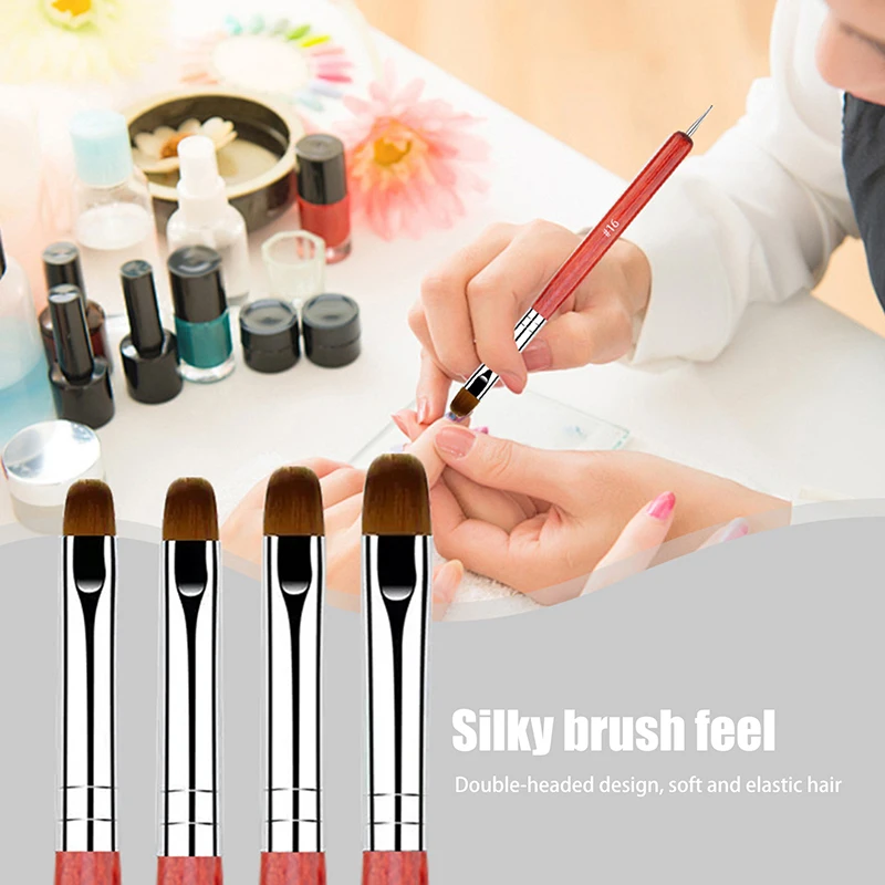 

Двусторонние кисти для дизайна ногтей и набор ручек для нанесения точек, профессиональные инструменты для детализации маникюра, гель со стразами, инструмент для маникюра