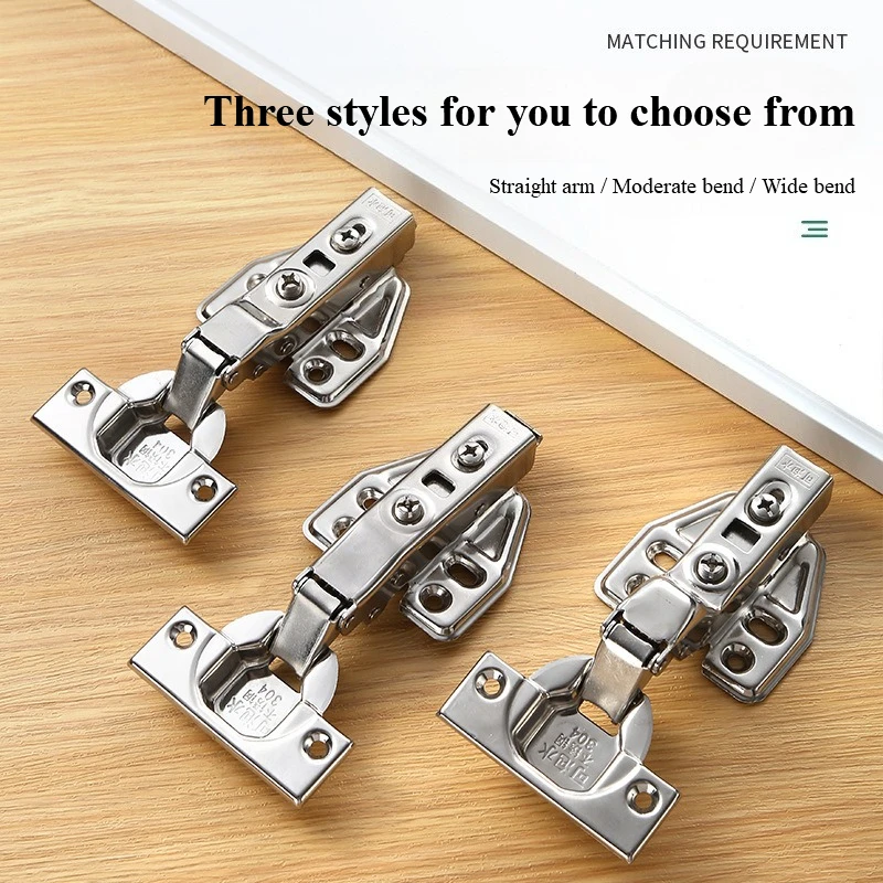 Thickened soakable pure 304 stainless steel hinged hinge hinged cabinet wardrobe door mute buffer damping doors