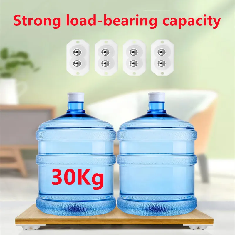 New 4/8pcs Wheels for Furniture Strong Load-bearing Universal Wheel Stainless Steel Roller Self Adhesive Storage Box Caster