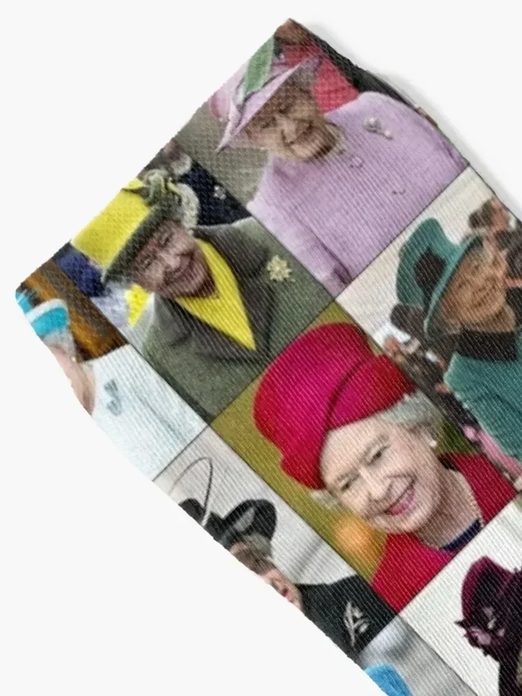 Queen Elisabeth II Hats Socks professional running new year retro Socks Girl Men's