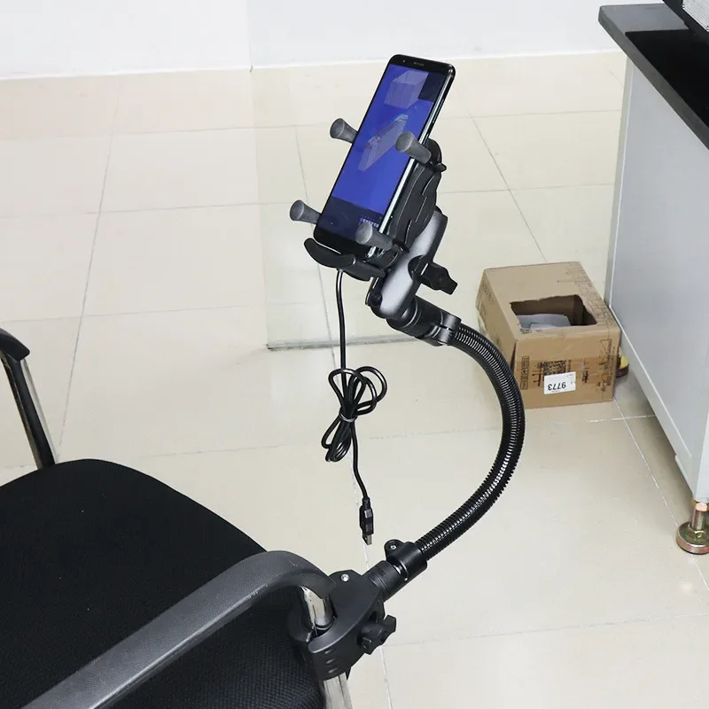 Braçadeira Universal Gooseneck para Braço Soquete Duplo, Clipe de Montagem Preguiçoso, Mãos Flexíveis, Braço Longo, Suporte com 1 Polegada Ball